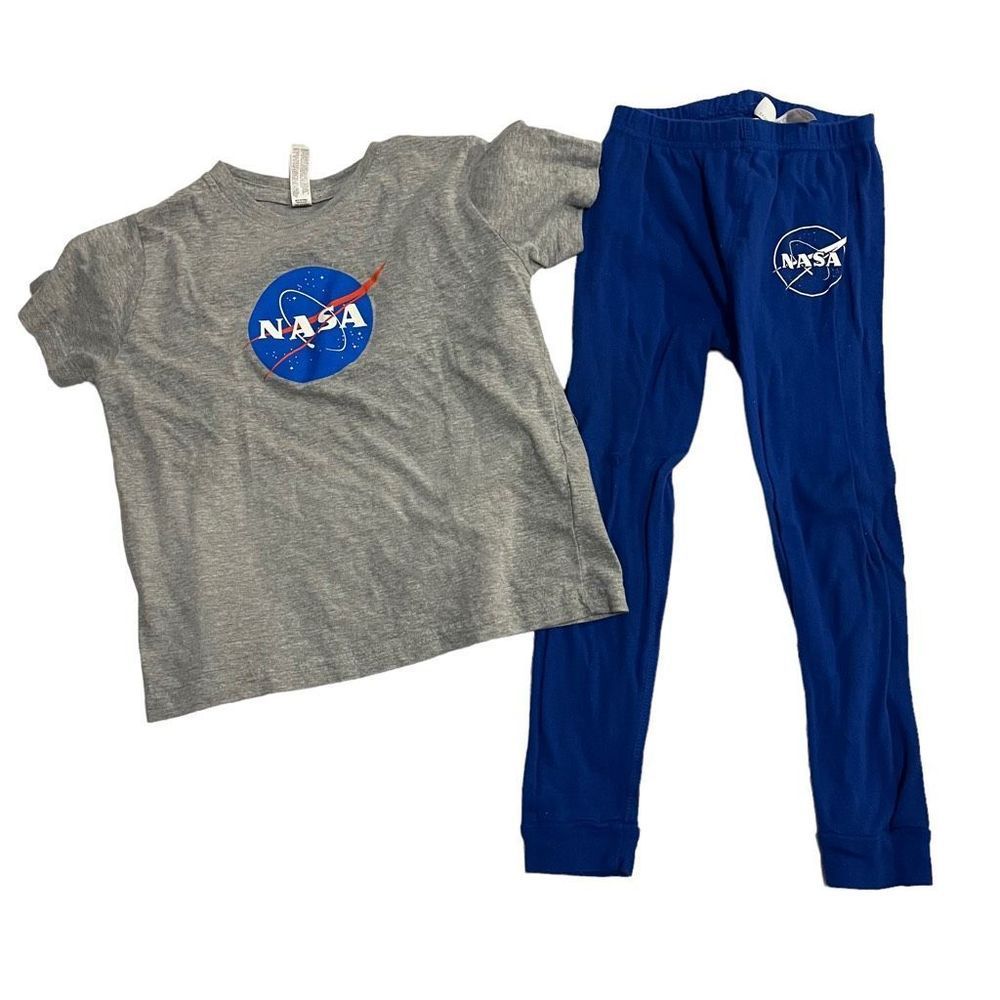 Nasa Girls / Boys Pajamas Gray And Blue 5/6